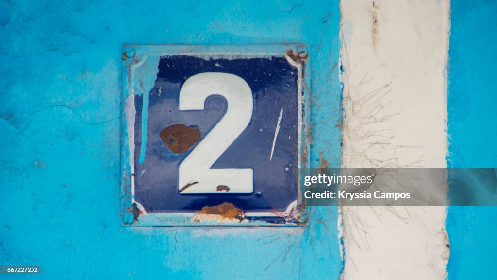 Number 2 at streets of Antigua, Guatemala