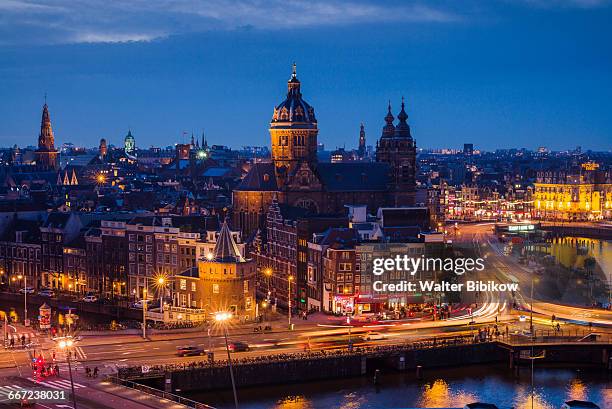 netherlands, amsterdam, exterior - amsterdam night stock pictures, royalty-free photos & images
