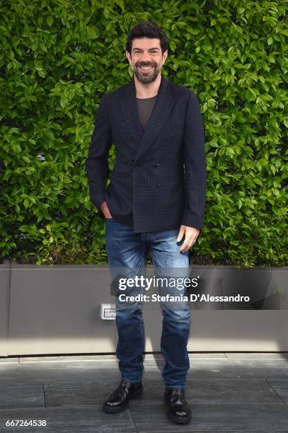 Actor Pierfrancesco Favino attends a photocall for 'Moglie E Marito' on April 11, 2017 in Milan, Italy.