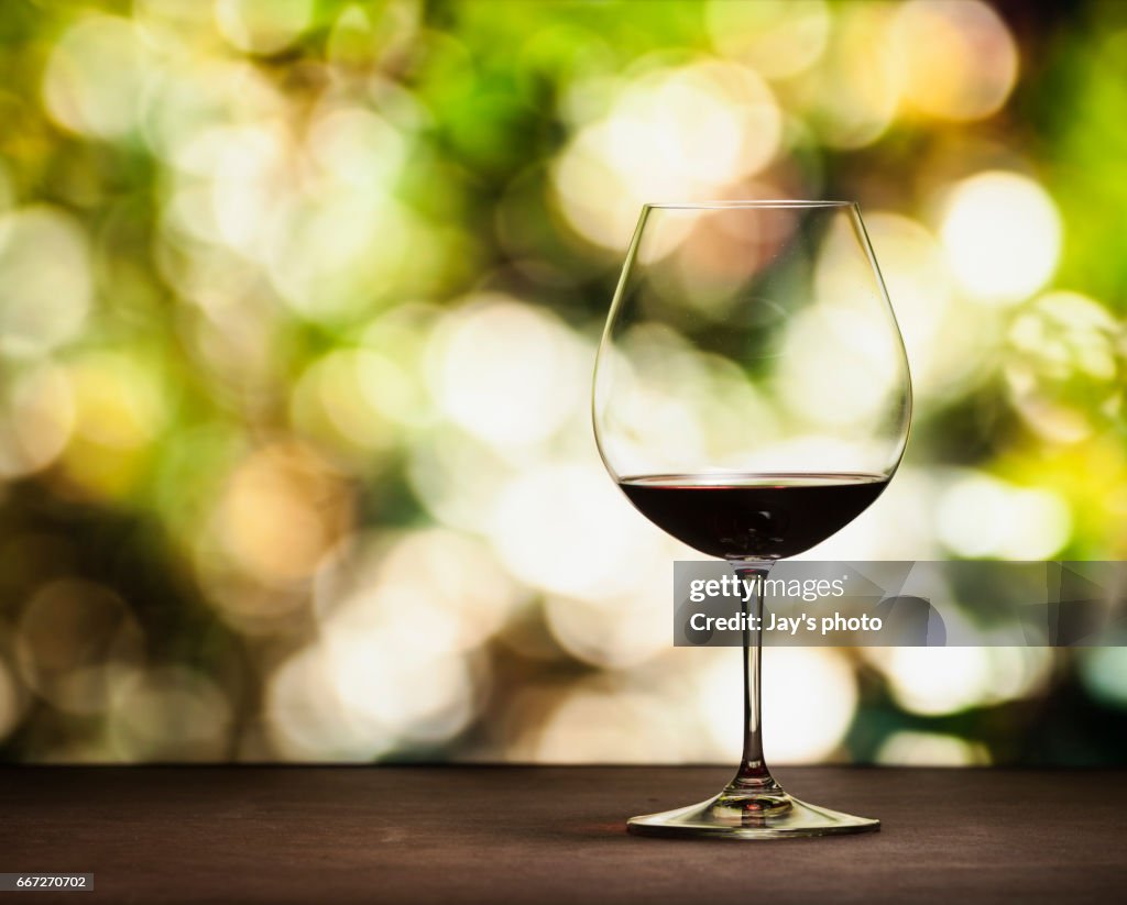 Wine in nature background