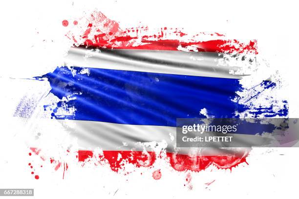 thailand ink grunge flag - thai flag stock illustrations