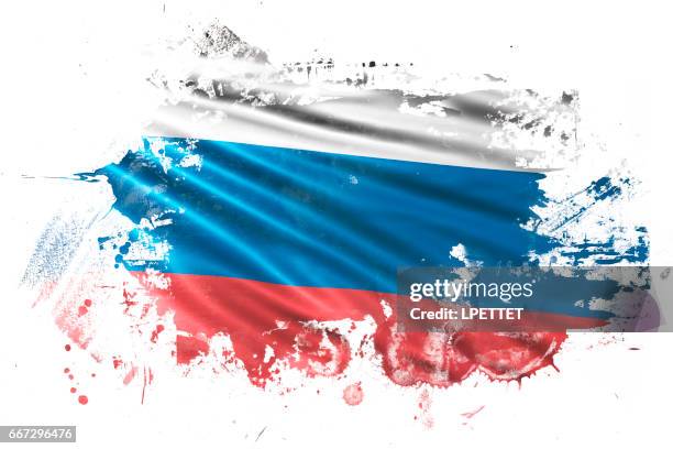 russian ink grunge flag - russia flag stock illustrations