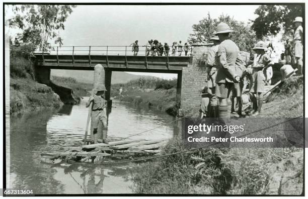 Floating bridge Stage 2." British soldiers practise their bridge-making skills. Background to this image: With the threat of War looming in Europe,...