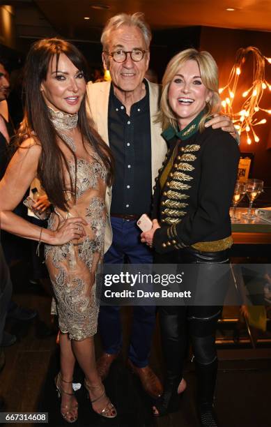 Lizzie Cundy, Larry Lamb and Anthea Turner attend the World Premiere of "The Hatton Garden Job" at The Curzon Soho on April 11, 2017 in London,...