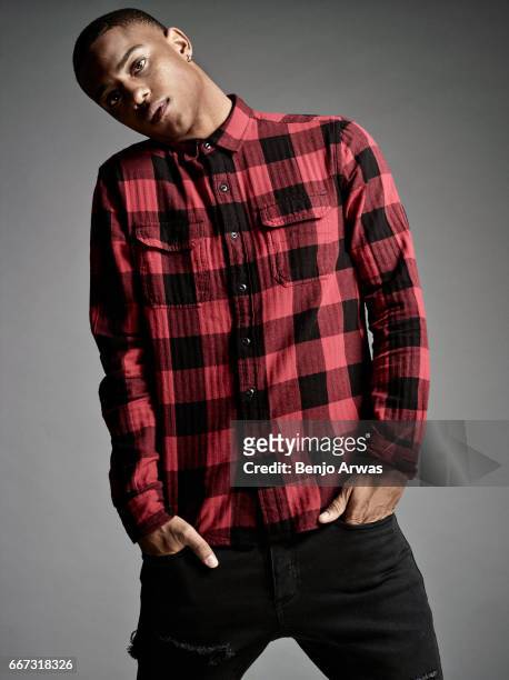 Actor Keith Powers is photographed for Popular TV on February 1, 2017 in Los Angeles, California.
