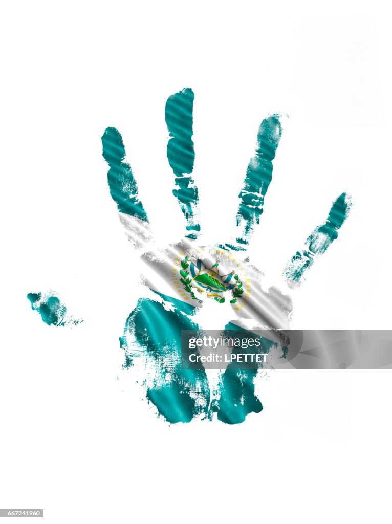 El Salvador Hand Print Flag