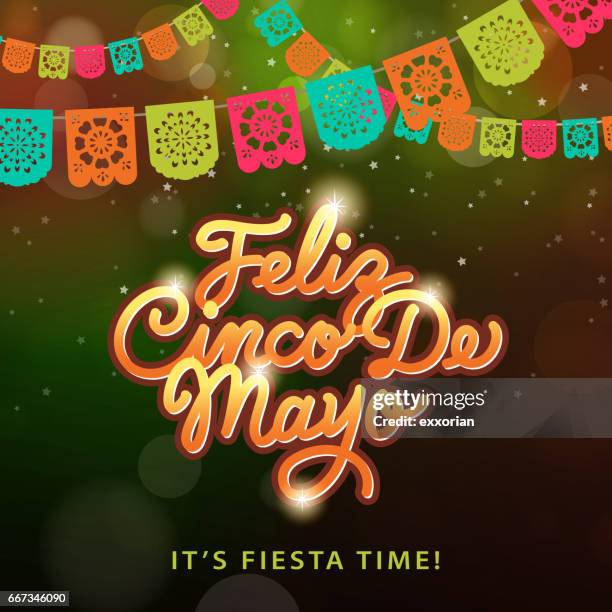 cinco de mayo chopped paper - gala invite stock illustrations