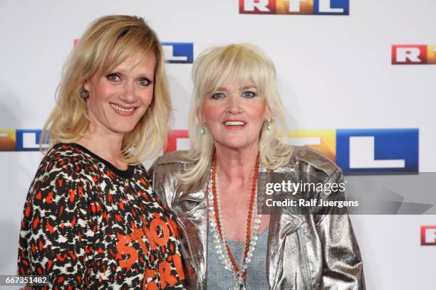 Anna Schudt and Gaby Koester attend the premiere of the film 'Gaby Koester - Ein Schnupfen haette auch gereicht' at Residenz Kino on April 11, 2017...