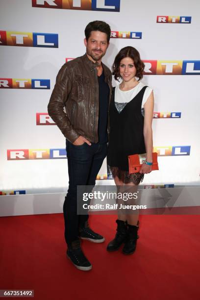 Daniel Bruder and Katrin Hess attend the premiere of the film 'Gaby Koester - Ein Schnupfen haette auch gereicht' at Residenz Kino on April 11, 2017...