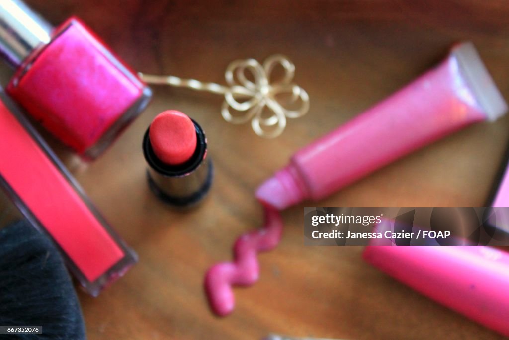 Close-up of beauty products