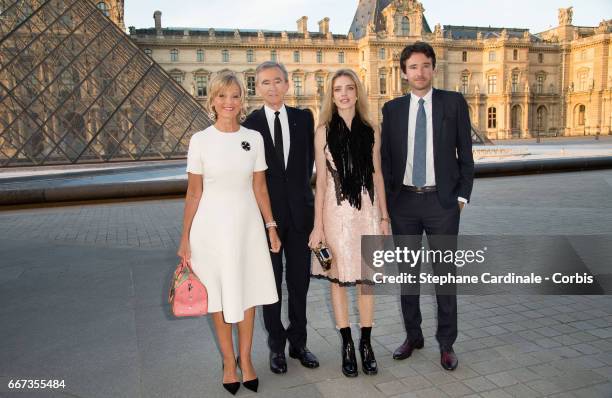 Helene Mercier-Arnault, Bernard Arnault, Natalia Vodianova and Antoine Arnault attend the Louis Vuitton's Dinner for the Launch of Bags by Artist...