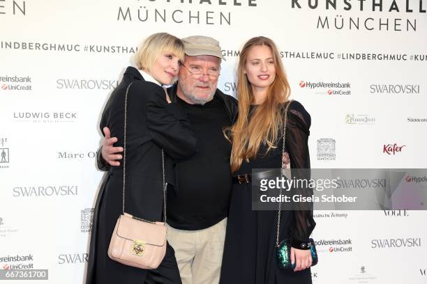 Nadja Auermann, Photographer Peter Lindbergh and Cosima Auermann during the Peter Lindbergh exhibition 'From Fashion to Reality' at Kunsthalle der...