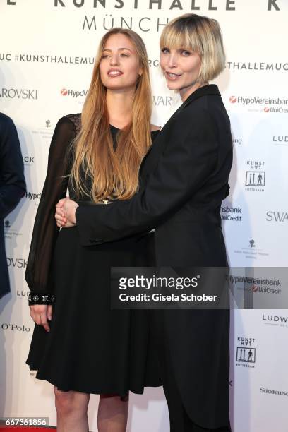 Nadja Auermann and her daughter Cosima Auermann during the Peter Lindbergh exhibition 'From Fashion to Reality' at Kunsthalle der Hypo-Kulturstiftung...