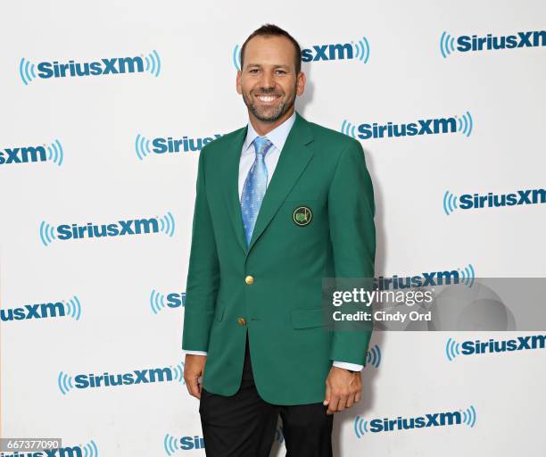 Professional golfer/ Masters winner Sergio Garcia visits the SiriusXM Studios on April 11, 2017 in New York City.