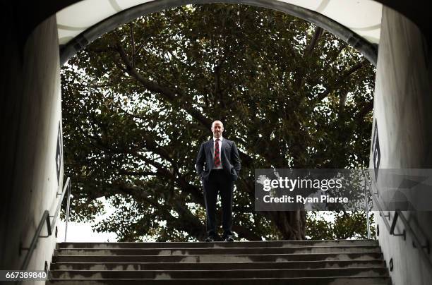 South Sydney Rabbitohs Head Coach Michael Maguire poses during a South Sydney Rabbitohs NRL media opportunity at Royal Randwick Racecourse on April...