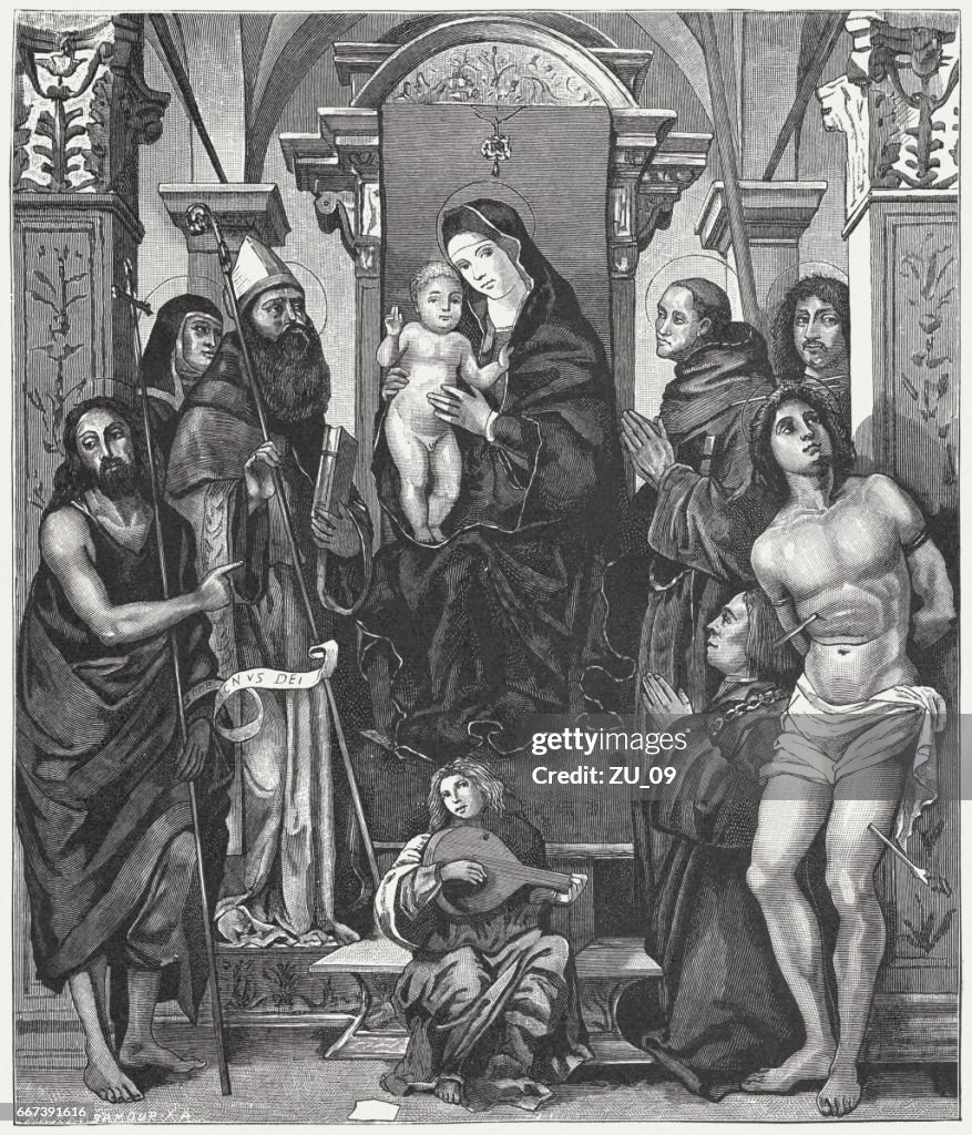 Madonna and Child with Saints, painted (c.1490) by Francesco Francia