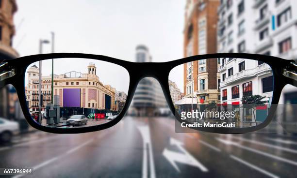 myopia in madrid - glasses imagens e fotografias de stock