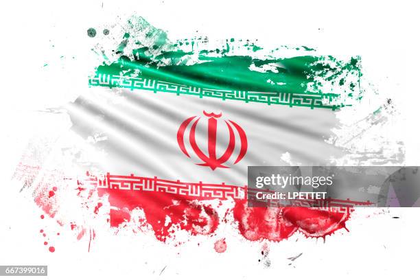 stockillustraties, clipart, cartoons en iconen met iran inkt grunge vlag - iranian culture