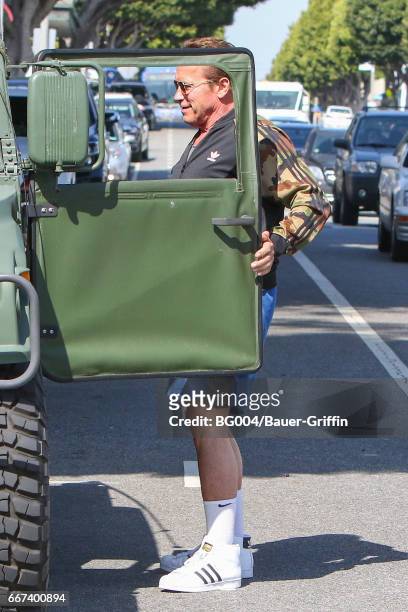 Arnold Schwarzenegger is seen on April 11, 2017 in Los Angeles, California.