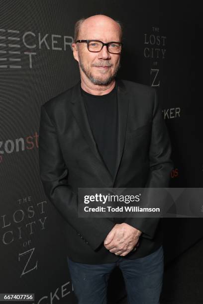 Paul Haggis attends the Amazon Studios and Bleecker Street special screening with Explorer's Club of James Gray's THE LOST CITY OF Z on April 11,...