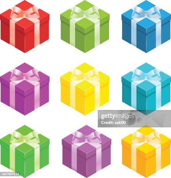 gift box - gift box orange bow stock illustrations