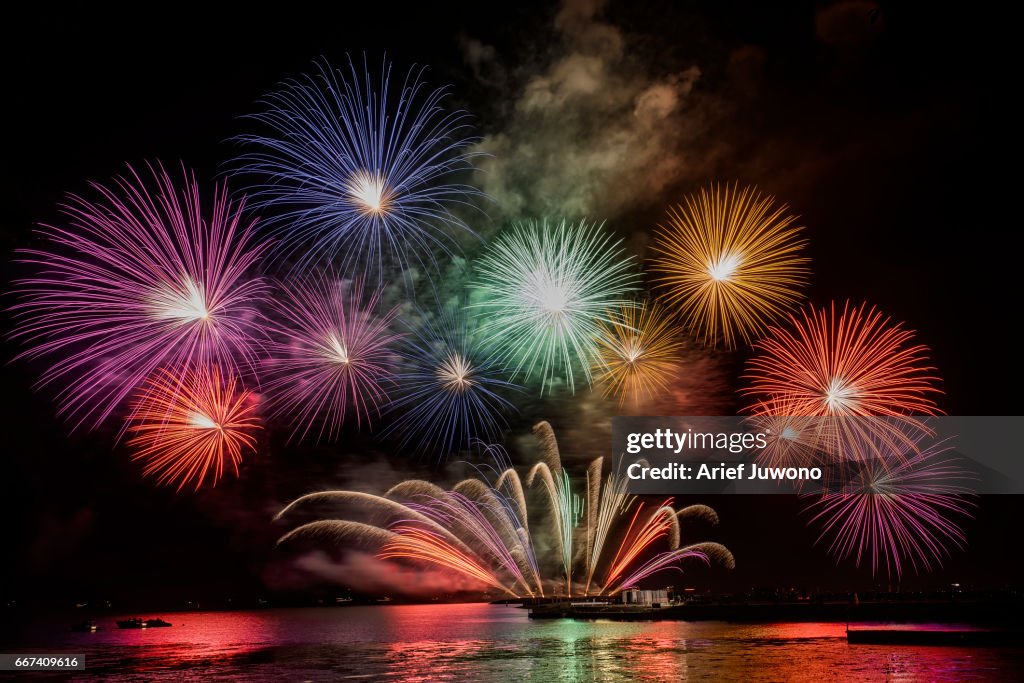 Fireworks over the lake