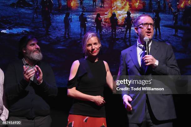 Anthony Katagas, Sienna Miller, and James Gray attend the Amazon Studios and Bleecker Street special screening with Explorer's Club of James Gray's...