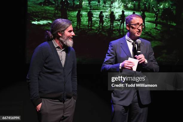 Producer Anthony Katagas and director James Gray attend the Amazon Studios and Bleecker Street special screening with Explorer's Club of James Gray's...