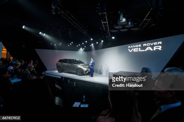 Gerry McGovern, Chief Design Officer, Land Rover with the all-new Range Rover Velar which made a spectacular U.S. Debut with an exclusive live...