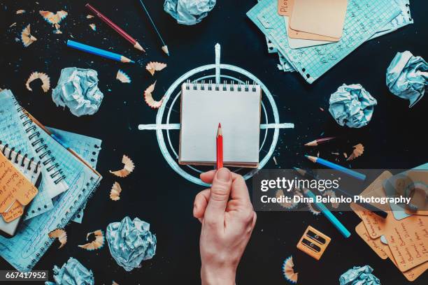 writer at work: deciding on goal - poetry literature imagens e fotografias de stock