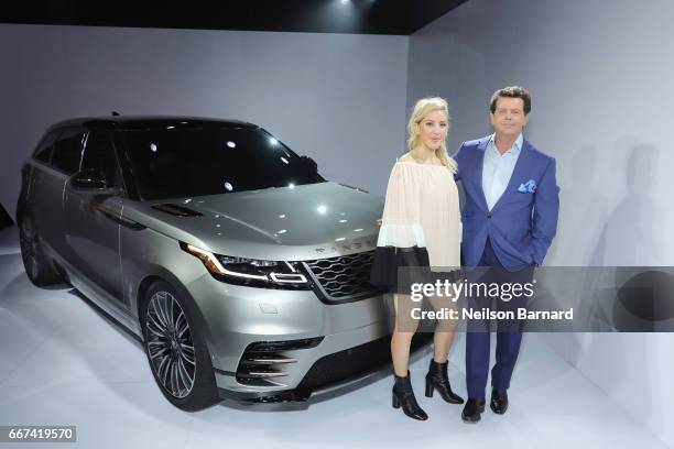 Pop music superstar Ellie Goulding and Gerry McGovern, Chief Design Officer, Land Rover with the all-new Range Rover Velar which made a spectacular...