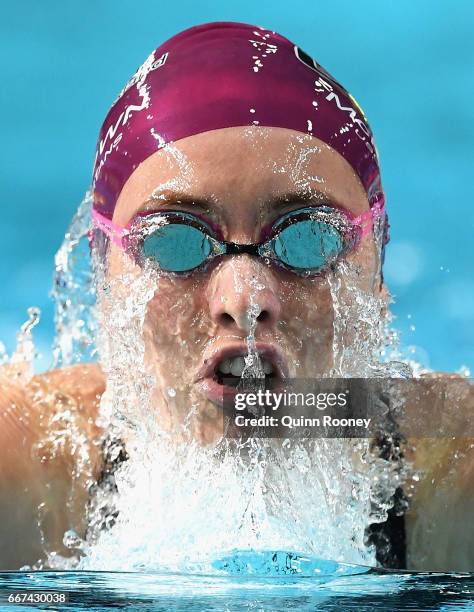 Taylor McKeown of Australia competes in the Women's 200m Breaststroke during the 2017 Australian Swimming Championships at the Sleeman Sports Complex...