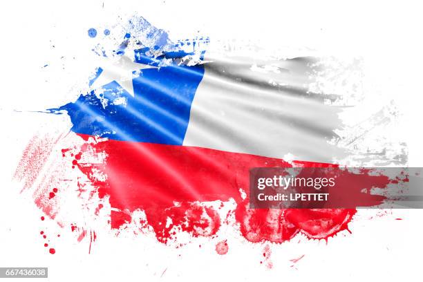 chile ink grunge flag - chile flag stock illustrations