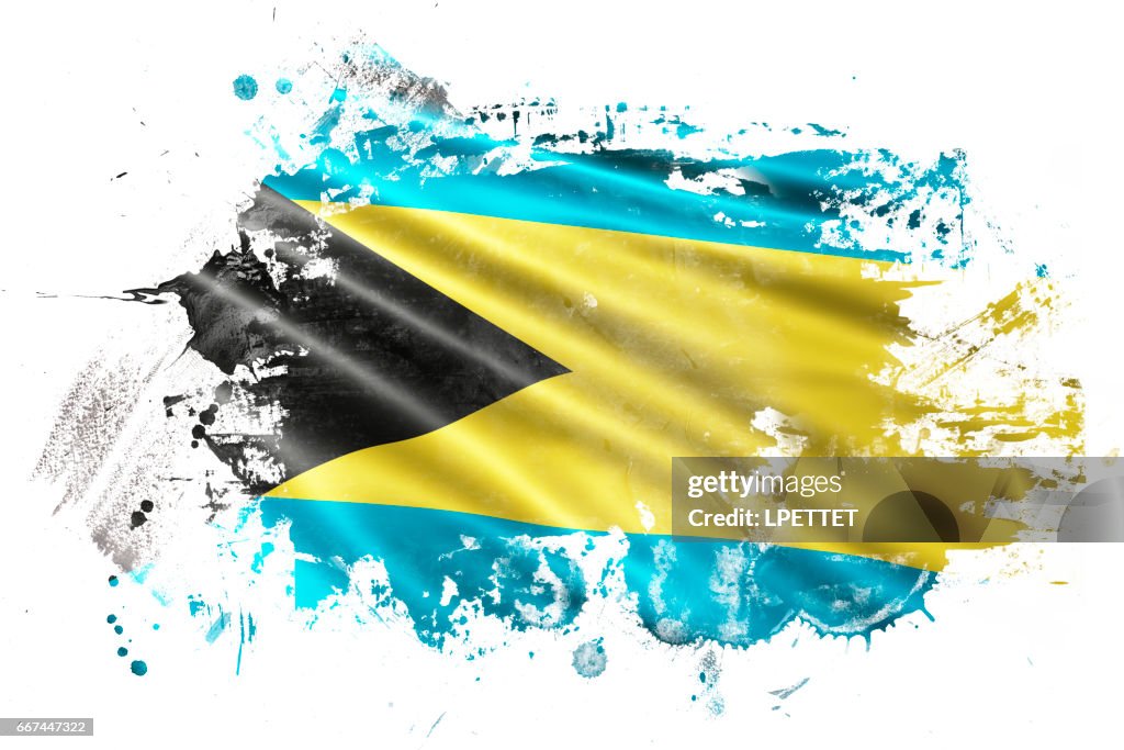 Bahamas Tinte Grunge Flagge