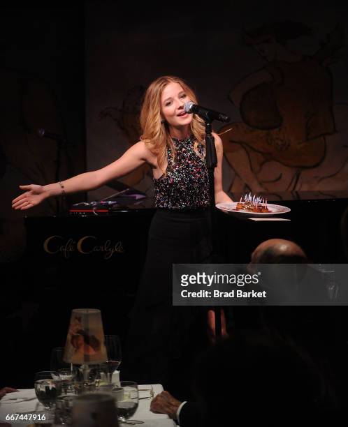Singer Jackie Evancho performs at Cafe Carlyle on April 11, 2017 in New York City.