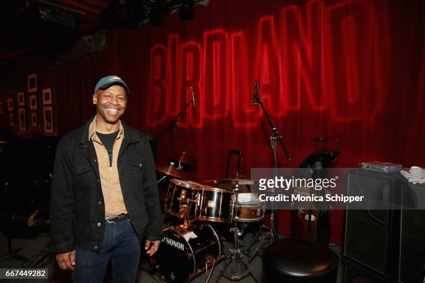 Kevin Eubanks attends the Kevin Eubanks' 'East West Time Line' album release party at Birdland Jazz Club on April 11, 2017 in New York City.