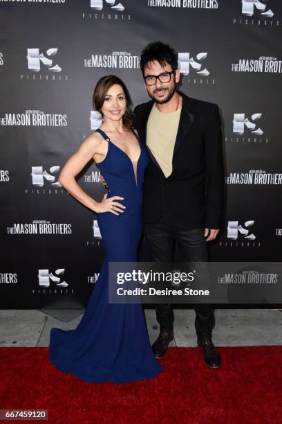 Carlotta Montanari and Beto Cuevas attend the premiere of "The Mason Brothers" at the Egyptian Theatre on April 11, 2017 in Hollywood, California.