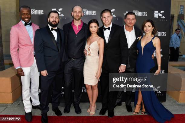 Errol Webber, David Trevino, Brandon Sean Pearson, Erica Souza, Keith Sutliff, Michael Whelan, and Carlotta Montanari attent the premiere of "The...