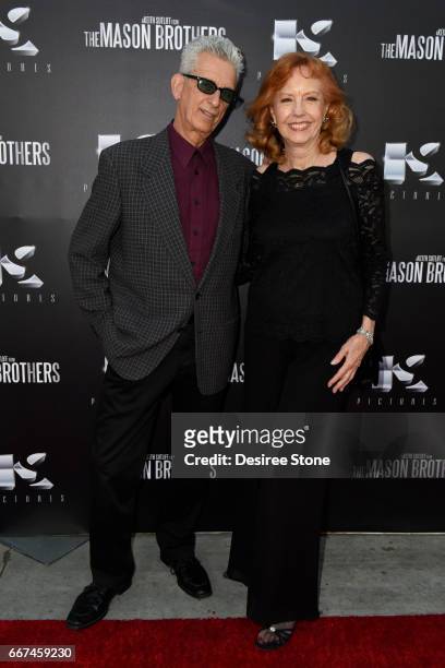 Robert Amico and Pamela Keith Ferguson attend the premiere of "The Mason Brothers" at the Egyptian Theatre on April 11, 2017 in Hollywood, California.