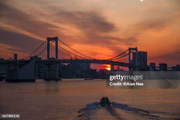 rainbow bridge - 都市 stock pictures, royalty-free photos & images