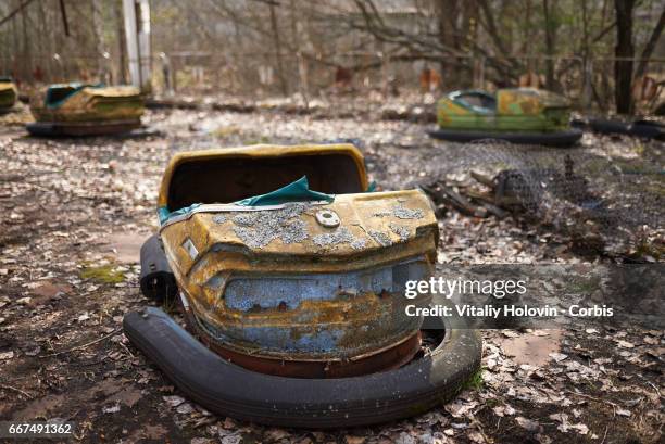 View shows the amusement park in the Pripyat, near the Chernobyl nuclear power plant in the Exclusion Zone, Ukraine, April 5, 2017. The Chernobyl...