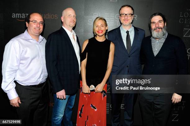 April 11: David Grann, Dale Armin Johnson, Sienna Miller, James Gray and Anthony Katagas attend Amazon Studios & Bleecker Street Host a Screening of...