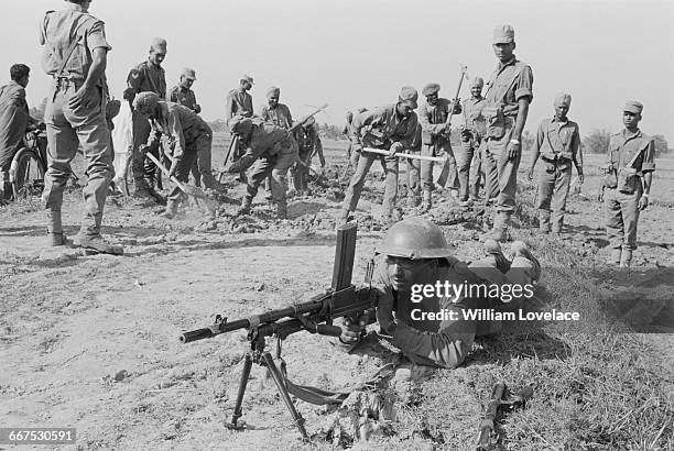 Indian troops repairing the Jessore Road from Kolkata in India to Jessore in Bangladesh, during the Indo-Pakistani War of 1971, part of the...