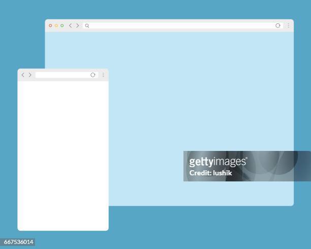mobile platform web template - browser window stock illustrations