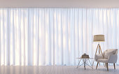 Modern white living room minimal style 3D rendering Image