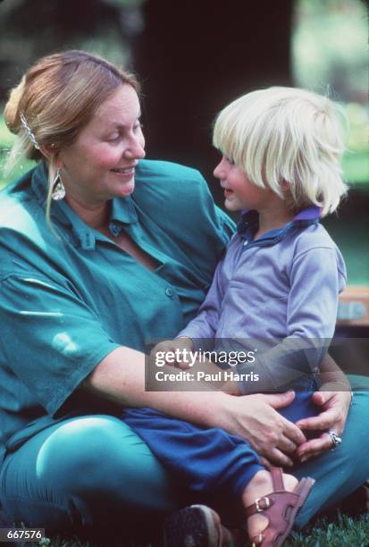 Genius sperm baby Doron Blake in 1986 , held by his mother Dr Afton Blake when Doron was 4 years old. Doron came from sperm supplied by Dr Robert...