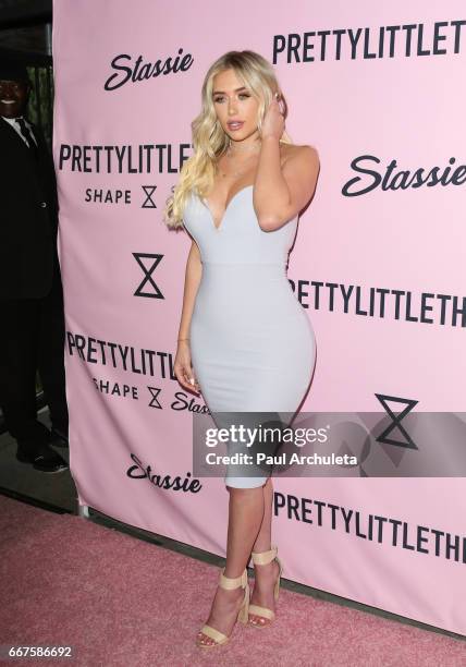 Social Media Personality Anastasia Karanikolaou attends the "PrettyLittleThing" campaign launch on April 11, 2017 in Los Angeles, California.