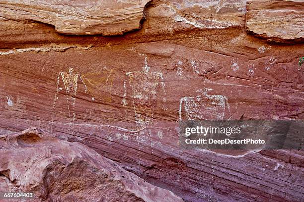 close-up of petroglyphs, mystery valley, arizona, america, usa - cave painting stock pictures, royalty-free photos & images