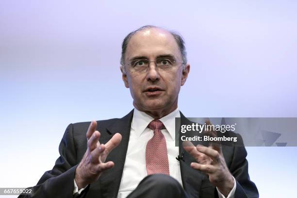 Xavier Rolet, chief executive officer of London Stock Exchange Group Plc, gestures as he speaks during the International Fintech Conference in...