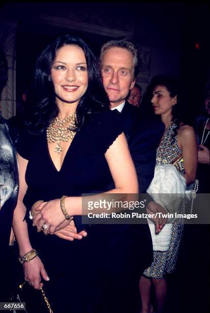 Actors Catherine Zeta-Jones and Michael Douglas attend the 17th Annual Night Of Stars 2000: Salute To Icons Of Design October 24, 2000 in New York...